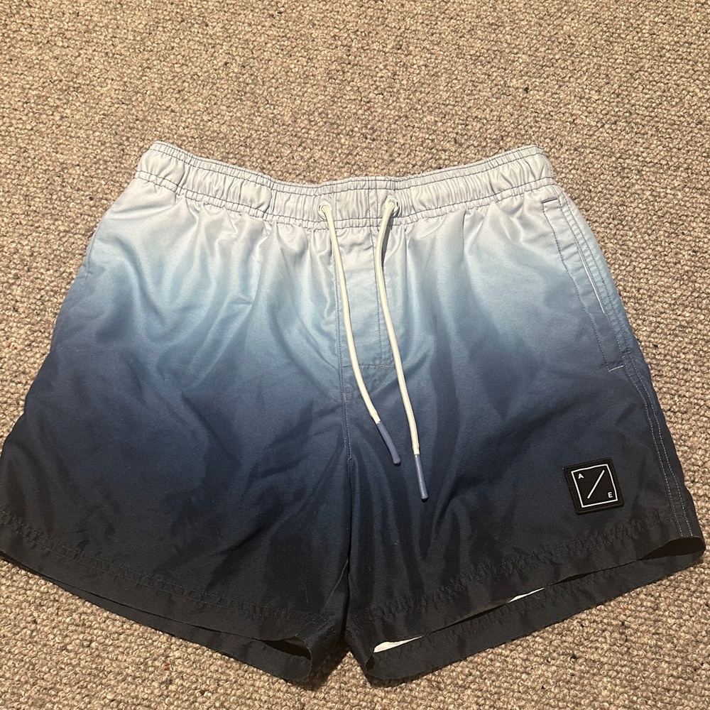 American Eagle Outfitters Ombre Blue Swim Trunks